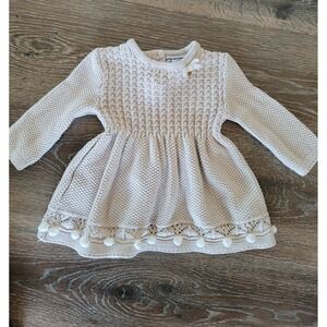 Cupcakes‎ and Cashmere Beige Knit Dress Pom Pom Detail Baby Girl 3-6 Months #7